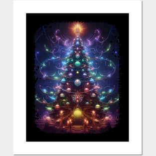 Fantastical Bright Christmas Tree Posters and Art